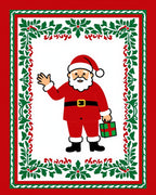 Festive Santa Claus Holly Border Rug