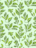 Vibrant Green Leafy Branch Pattern Rug