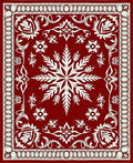 Crimson Ornate Floral Medallion Rug