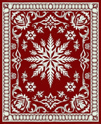 Crimson Ornate Floral Medallion Rug