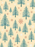 Teal Evergreen Snowflake Snowscape Rug
