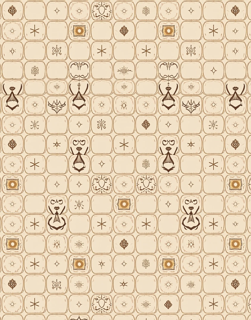 Ancient Runes and Symbols Grid Rug