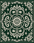Emerald Garden Floral Medallion Rug
