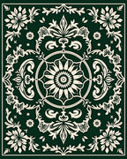 Emerald Garden Floral Medallion Rug