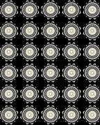 Cream Sunburst Tribal Circles Rug