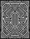 Bold Black White Linear Illusion Rug