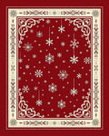 Crimson Snowflake Winter Border Rug