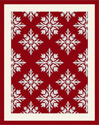Crimson Snowflakes Repeating Pattern Rug