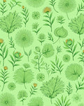 Delicate Green Botanical Nature Meadow Rug