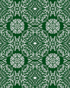 Emerald green ornate floral medallions Rug