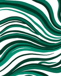 Emerald Green Wavy Abstract Rug
