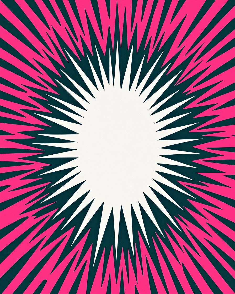 Explosion Pink Teal Dynamic Rays Rug