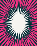 Explosion Pink Teal Dynamic Rays Rug