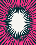 Explosion Pink Teal Dynamic Rays Rug