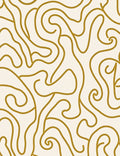 Gold Swirl Abstract Line Rug