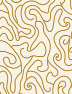 Gold Swirl Abstract Line Rug