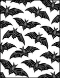 Black White Flying Bat Collage Rug