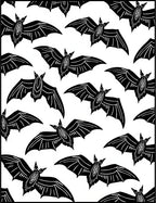 Black White Flying Bat Collage Rug