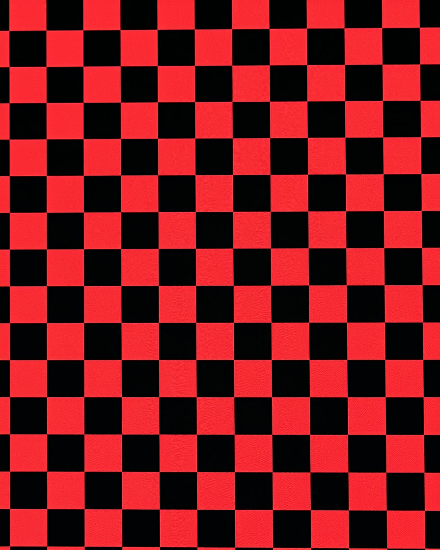 Bold Red Black Checkerboard Squares Rug
