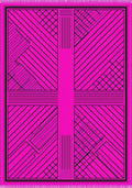 Hot Pink Geometric Abstract Lines Rug