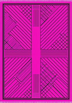 Hot Pink Geometric Abstract Lines Rug