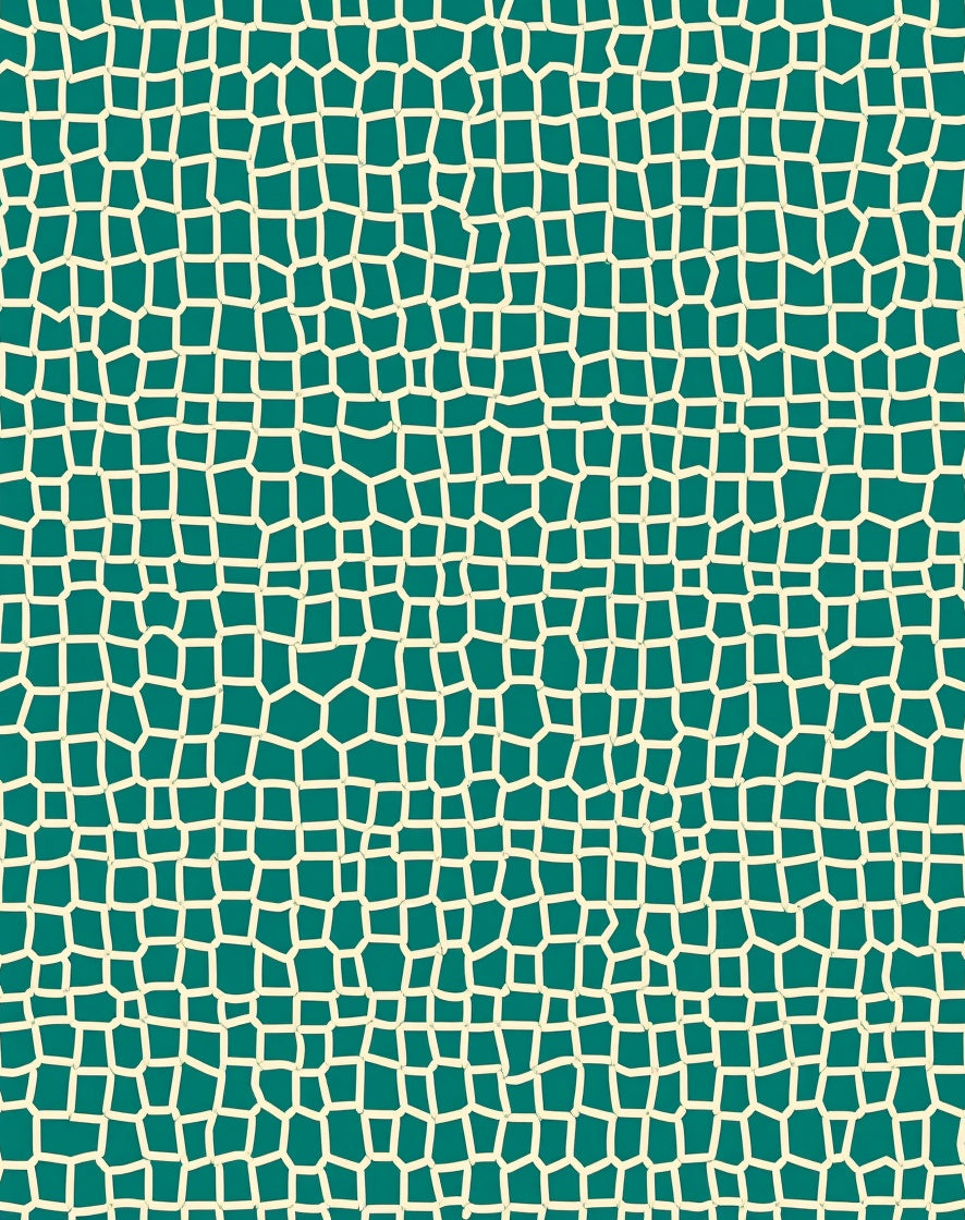 Teal Cream Organic Net Rug