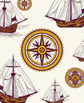 Nautical Ships Compass Rose Graphic Rug
