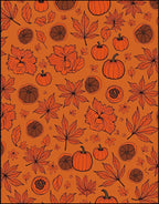 Autumn Orange Pumpkin Leaf Medley Rug