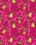 Ornate Red Gold Bell Garland Rug
