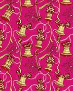 Ornate Red Gold Bell Garland Rug