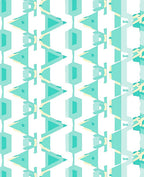 Aqua And Yellow Geometric Repeating Rug