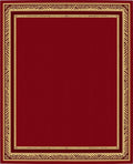Crimson Gold Geometric Border Rug