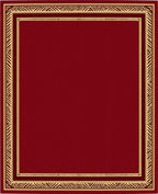 Crimson Gold Geometric Border Rug