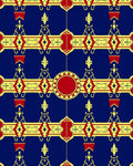 Ornate Crimson Medallion Royal Blue Rug