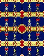 Ornate Crimson Medallion Royal Blue Rug