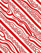 Crimson Swirl Diagonal Stripe Rug