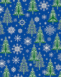 Winter Snowflakes Green Forest Trees Rug