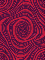 Crimson And Plum Swirl Abstract Rug