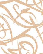 Abstract Tan Swirl Brush Strokes Rug