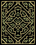 Pale Green Leaf Geometric Symmetry Rug