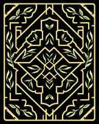 Pale Green Leaf Geometric Symmetry Rug
