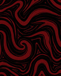 Crimson Swirl Abstract Lines Rug