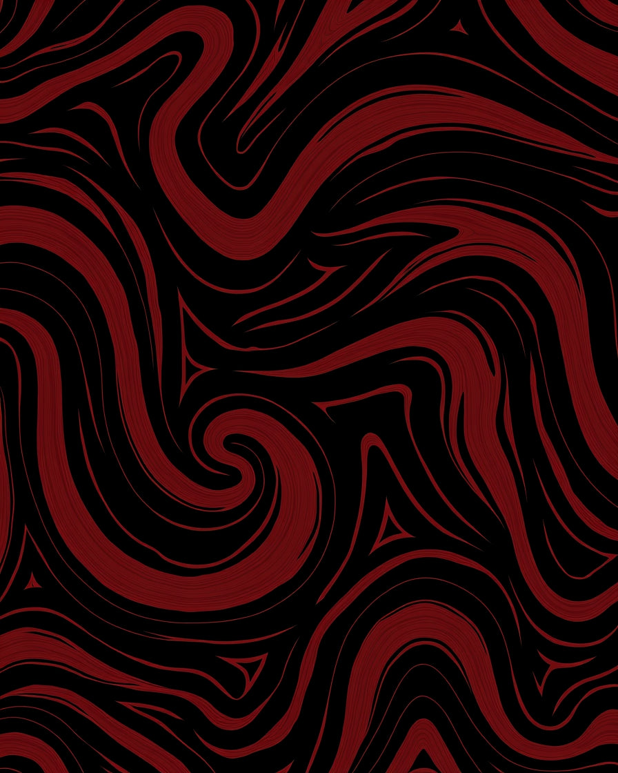 Crimson Swirl Abstract Lines Rug