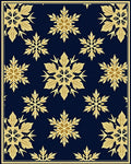 Golden Snowflake Navy Blue All-Over Rug