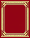 Crimson gold ornate border Rug