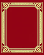 Crimson gold ornate border Rug