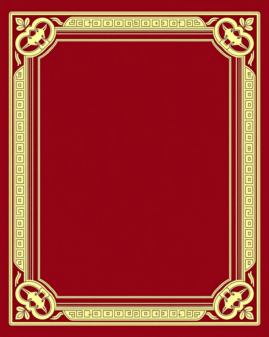 Crimson gold ornate border Rug