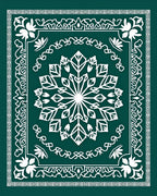 Emerald Green Snowflake Medallion Rug