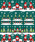 Whimsical Gnomes Christmas Snowflakes Holiday Rug