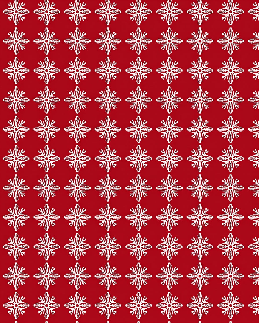 Red Snowflakes All Over Rug
